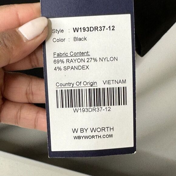 W by Worth Sheath Dress Size 12 Elegant One-shoulder Rayon Nylon Stretch New - Picture 5 of 9